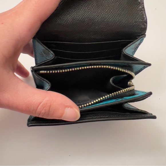 Coach Accordion Wallet In Badlands Floral Print Silver/Turquoise/Black F56723 - Picture 11 of 11